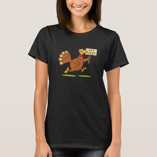 Turkey Eat Pizza Adult Vegan Kids   Thanksgiving   T-Shirt (Vorderseite)