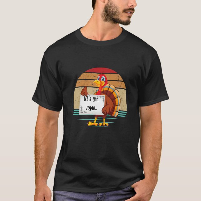 Turkey Eat Pizza Adult Vegan Kids  Thanksgiving T-Shirt (Vorderseite)