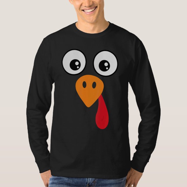 Turkey Face  Kids Adult  Halloween Thanksgiving 6 T-Shirt (Vorderseite)