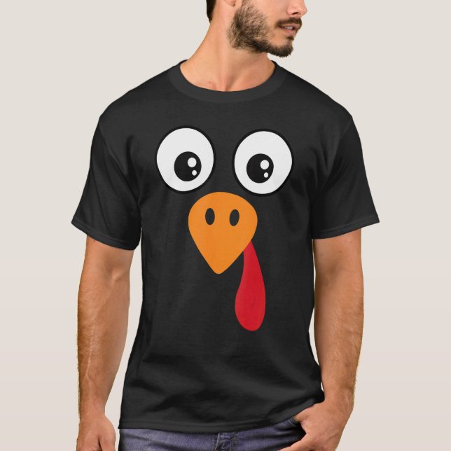Turkey Face  Kids Adult  Halloween Thanksgiving 6 T-Shirt (Vorderseite)