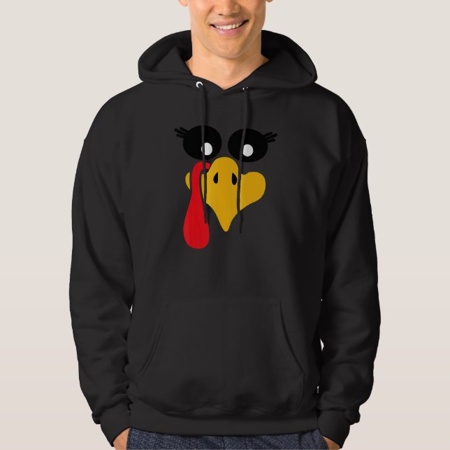 Turkey Face Pilgrim  Thanksgiving Costume  1 Hoodie (Vorderseite)
