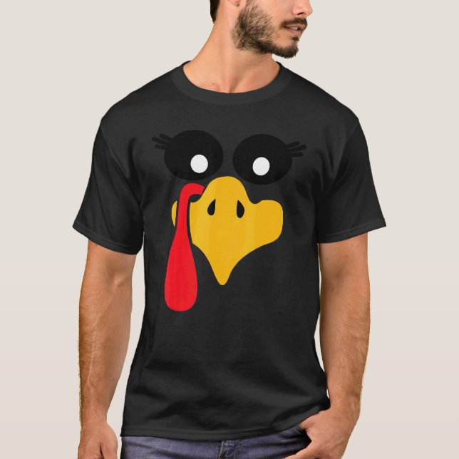 Turkey Face Pilgrim  Thanksgiving Costume  1 T-Shirt (Vorderseite)