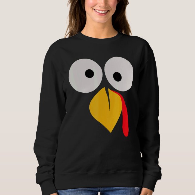 Turkey Face Pilgrim  Thanksgiving Costume  2 Sweatshirt (Vorderseite)