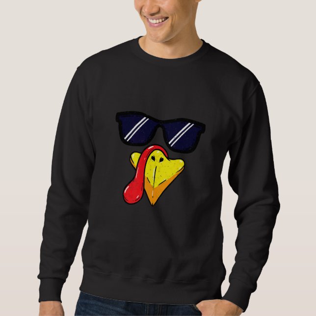 Turkey Face Thanksgiving Day Pilgrim Trot Costume  Sweatshirt (Vorderseite)