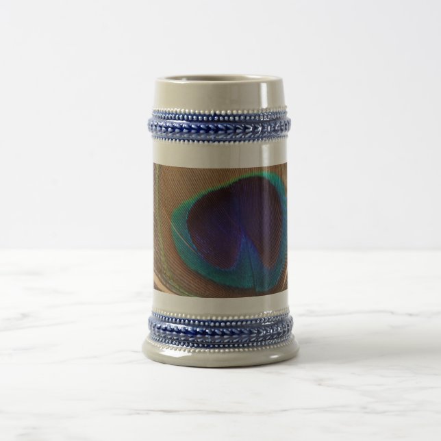 Turkey Feather Gray / Blue 22 oz Stein Bierglas (Mittel)