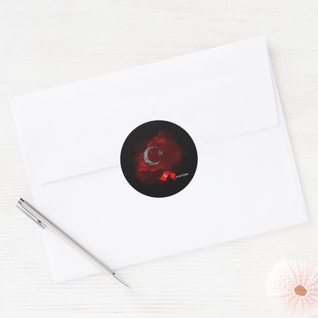 Turkey flag runder aufkleber (Umschlag)