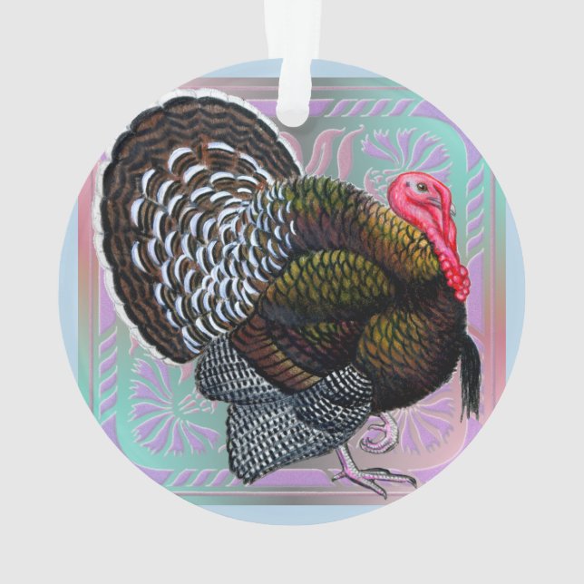 Turkey Floral Bronze Tom Ornament (Rückseite)