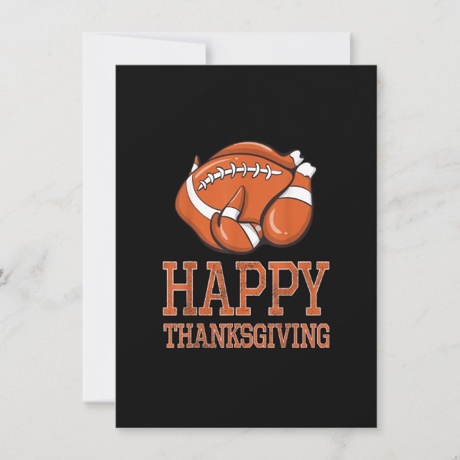 Turkey Football Happy Thanksgiving Funny Vintage F Einladung (Vorderseite)