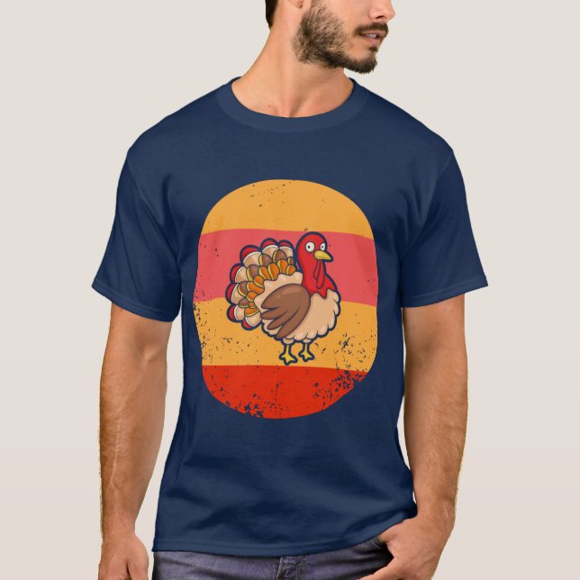 Turkey Funny Thanksgiving men women kids Retro Vin T-Shirt (Vorderseite)