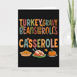 Turkey Gravy Beans Rolls Lass sehen, dass Cerole Karte