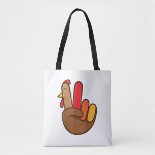 Turkey Hand Peace Sign Groovy Erntedank Retro H