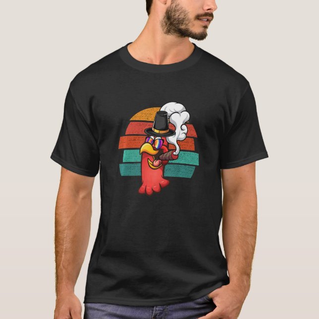 Turkey head Smoked a cigarette wearing sunglasses  T-Shirt (Vorderseite)
