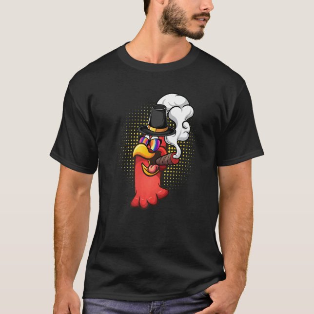 Turkey head Smoked a cigarette wearing sunglasses  T-Shirt (Vorderseite)