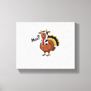 Turkey Moo Cow Funny Erntedank Performance Spri Leinwanddruck