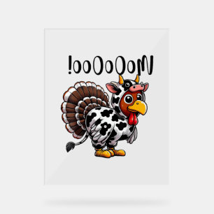 Turkey Moo Funny Erntedank Fake Cow Moo Acrylschild