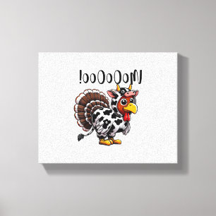 Turkey Moo Funny Erntedank Fake Cow Moo Leinwanddruck