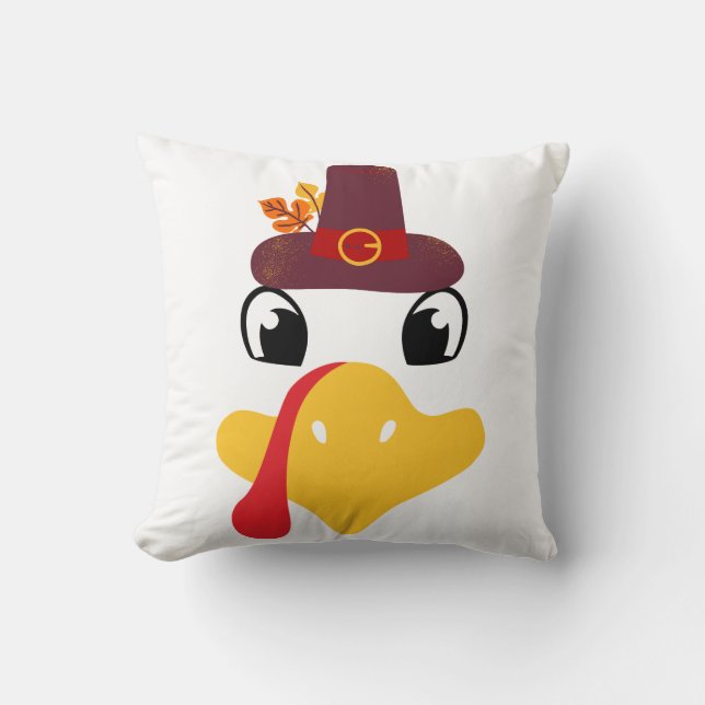 Turkey Moo Funny Erntedank Kissen (Vorderseite)