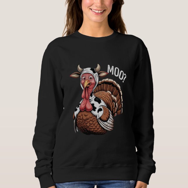 Turkey Moo Funny Erntedank Sweatshirt (Vorderseite)