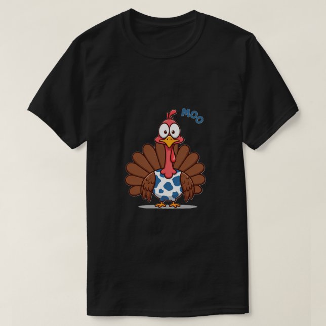 Turkey Moo Funny Erntedank T-Shirt (Design vorne)