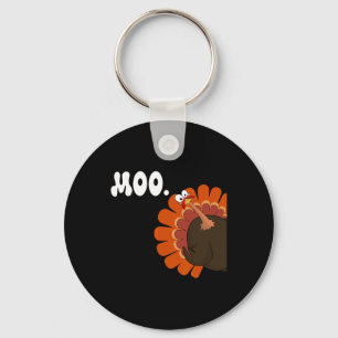 Turkey Moo Funny Erntedank Türkei Fake Kuh Moo Schlüsselanhänger
