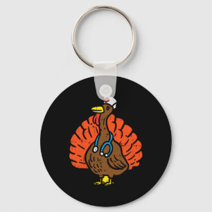 Turkey Nurse Fun Erntedank Scrub Top RN Pflege Schlüsselanhänger