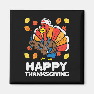 Turkey Nurse Happy Thanksgiving Scrub ICU ER RN Magnet