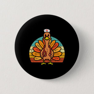 Turkey Nurse Stethoscope Erntedank Fall Scrub T Button