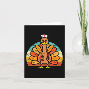 Turkey Nurse Stethoscope Erntedank Fall Scrub T Karte