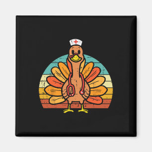 Turkey Nurse Stethoscope Erntedank Fall Scrub T Magnet