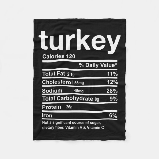 Turkey Nutrition Facts Funny Thanksgiving Food Chr Fleecedecke (Vorderseite)
