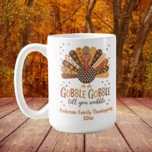 Turkey Patchwork Gobble Till Wobble Erntedank Kaffeetasse