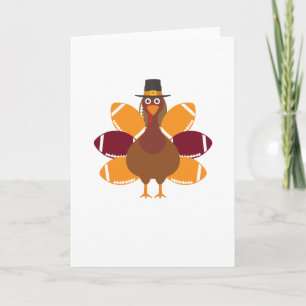 Turkey Pilgrim and Football Thanksgiving Day Karte