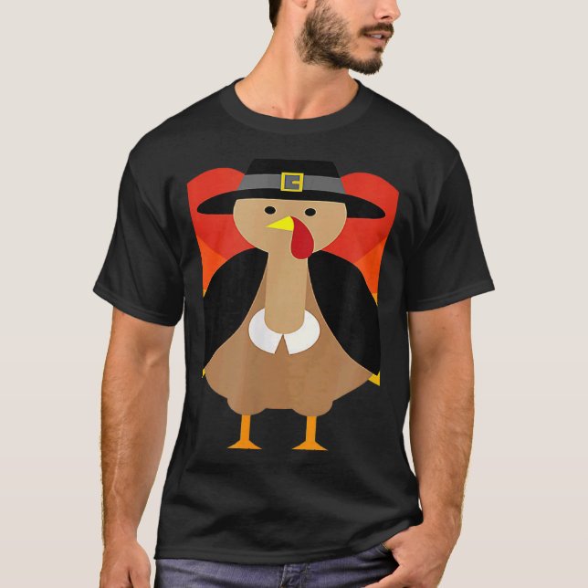 Turkey Pilgrim Cute Thanksgiving Essential T-Shirt (Vorderseite)
