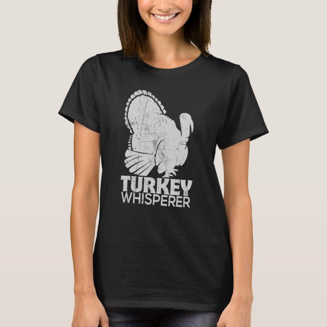 Turkey Pilgrim Farmer Animal  Hunting Distressed T-Shirt (Vorderseite)