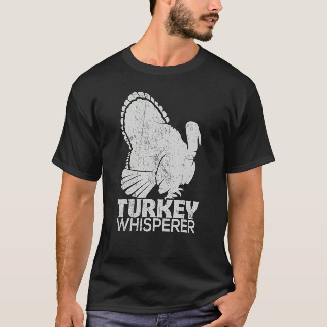 Turkey Pilgrim Farmer Animal  Hunting Distressed T-Shirt (Vorderseite)