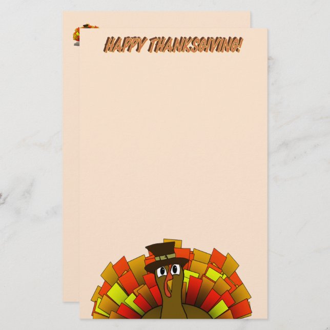 Turkey Pilgrim Thanksgiving  Briefpapier (Vorne/Hinten)