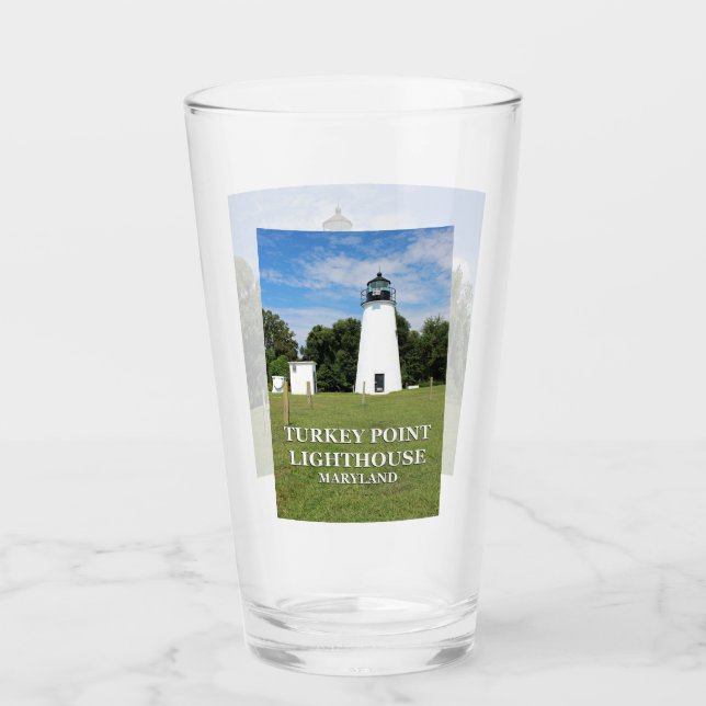 Turkey Point Lighthouse, Maryland Pint Glass Glas (Vorderseite)