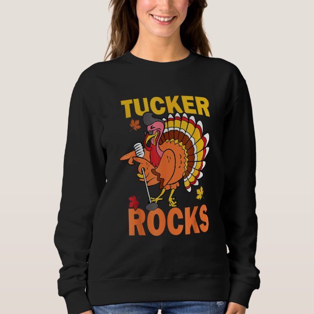Turkey Rocks Autumn Fall Y'all Thanksgiving Retro  Sweatshirt (Vorderseite)