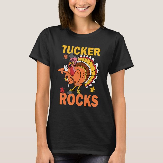 Turkey Rocks Autumn Fall Y'all Thanksgiving Retro  T-Shirt (Vorderseite)