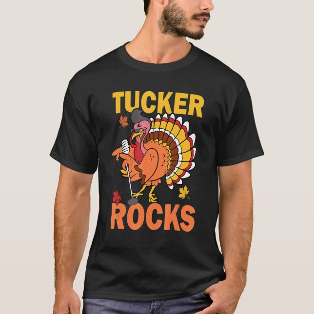 Turkey Rocks Autumn Fall Y'all Thanksgiving Retro  T-Shirt (Vorderseite)