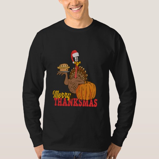 Turkey Santa Merry Thanksmas Christmas T-Shirt (Vorderseite)