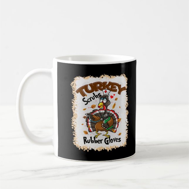Turkey Scrubs Rubber Gloves Funny Erntedank Tur Kaffeetasse (Links)