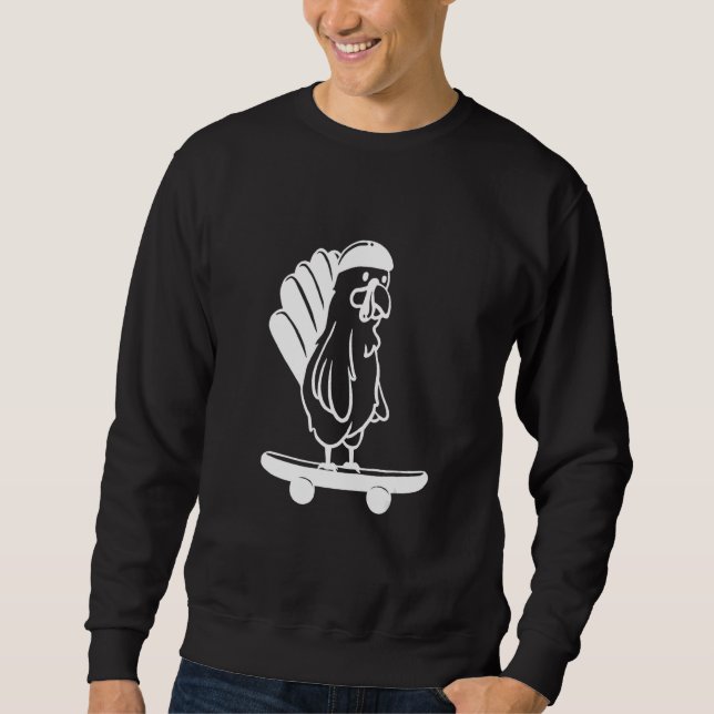 Turkey Skater Line Thanksgiving Day Skateboard Aut Sweatshirt (Vorderseite)