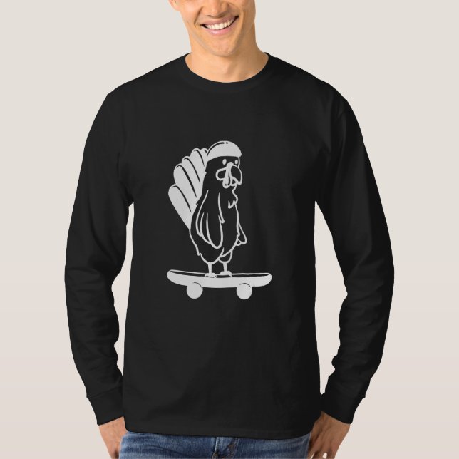 Turkey Skater Line Thanksgiving Day Skateboard Aut T-Shirt (Vorderseite)
