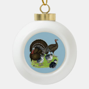 Turkey Standard Bronze Family Keramik Kugel-Ornament