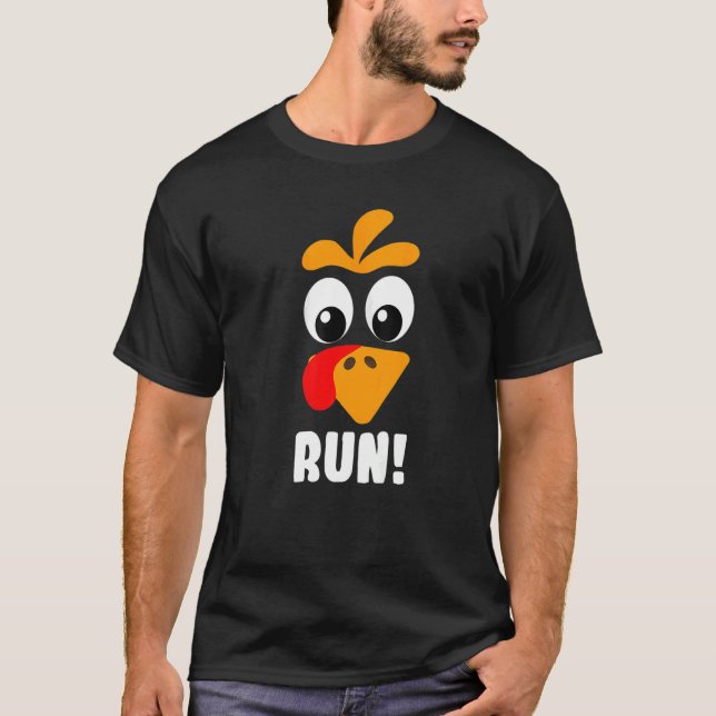 Turkey Trot Adult Running Costume Face Run Thanksg T-Shirt (Vorderseite)