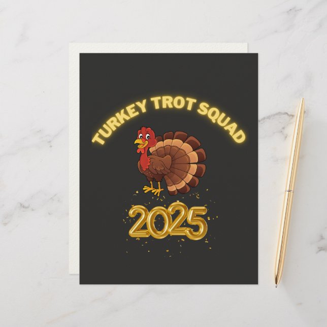 Turkey Trot Squad 2025 Briefbogen (Vorderseite/Rückseite Beispiel)