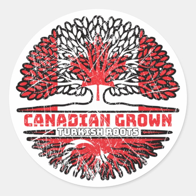 Turkey Turkish Canadian Canada Runder Aufkleber (Vorderseite)