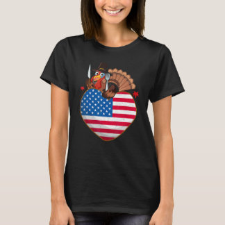 Turkey USA Flag Thanks Giving American  Thanksgivi T-Shirt