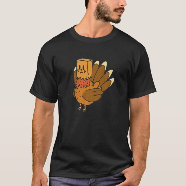Turkey With Cat Costume Thanksgiving Funny Premium T-Shirt (Vorderseite)